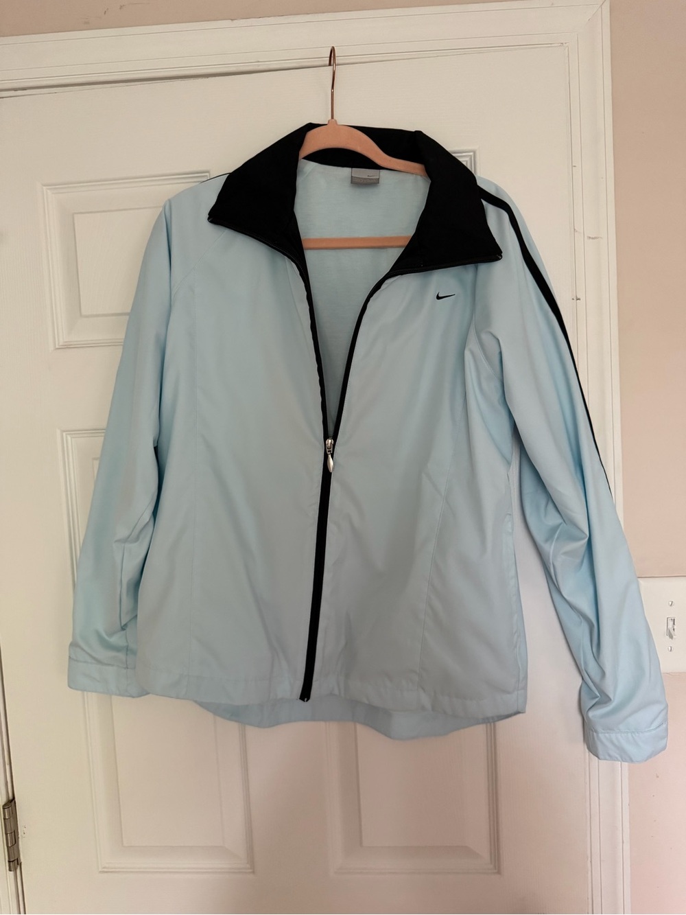 Nike Women's Pale Blue Utility Jacket with Black Trim